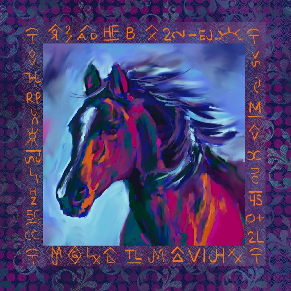 Megan Weir – Luxury “Night Run” Fine Art Wild Rag